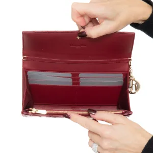 Dior Red Patent Leather Cannage Lady Dior Wallet On Chain Bag