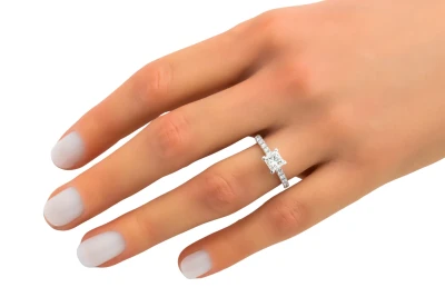 Platinum Princess Cut Diamond Engagement Ring 1.04ct