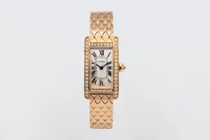 Cartier Tank Americaine Mini 19mm 18ct Rose Gold WB710008 Circa 2010