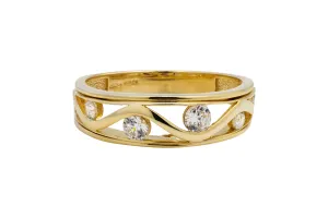 9ct Yellow Cubic Zirconia Ring 2.9g