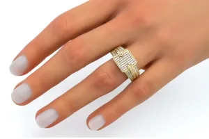 9ct Yellow Gold Square Diamond Mens Ring 0.90ct 5.5g