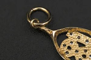 9ct Yellow Gold Cubic Zirconia 18 Wishbone Pendant 1.4g