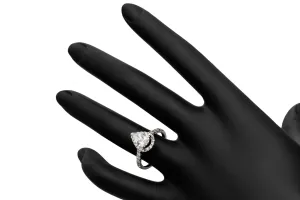 18ct White Gold Lab Diamond Pear Shape Halo Engagement Ring 0.15ct IGI Certified