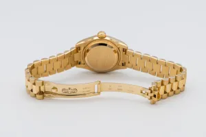 Rolex Lady DateJust 26mm 18ct Yellow Gold Presidential 179178 2001