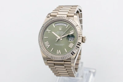Rolex Day-Date 40mm 'Olive' 18ct White Gold Presidential 228239 2017