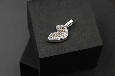 9ct White Gold Diamond Half Heart Pendant 0.35cts