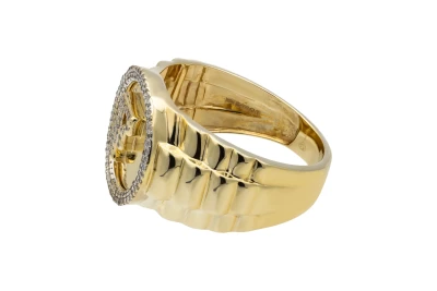 9ct Yellow Gold Diamond F Initial Mens Ring 0.25ct 6g