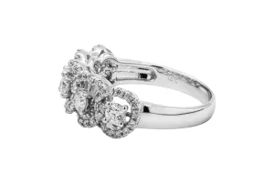 18ct White Gold Diamond Halo Ring 1.12ct