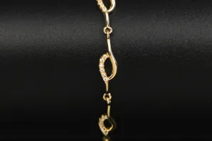9ct Yellow Gold Diamond Bracelet 0.10ct