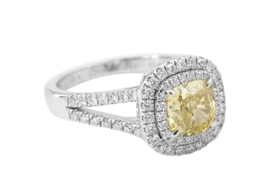 18ct 1.55ct Natural Yellow Diamond Engagement Ring GIA Certified