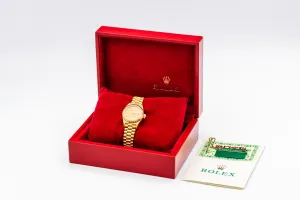 Rolex Lady DateJust 26mm 18ct Yellow Gold Presidential 69178 1994