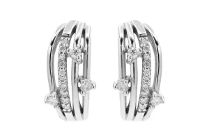 18ct White Gold Diamond Hoop Earring 0.35ct 10g