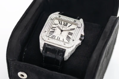 Cartier Santos 100XL 41mm Black Leather 3774 Circa 2010