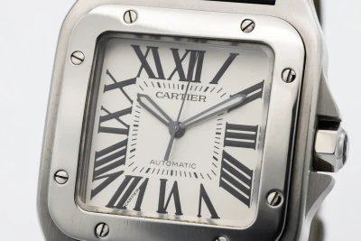 Cartier Santos 100 41mm Black Leather W20073X8 2012