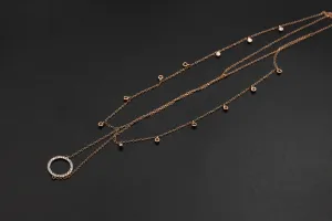 9ct Rose Gold Diamond Necklace 4.3g