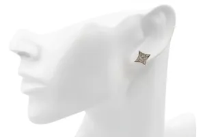 9ct White Gold Square Diamond Stud Earrings 0.40ct