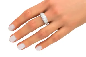 9ct White Gold 0.50ct Diamond Pavé Set Band Ring 3.2g