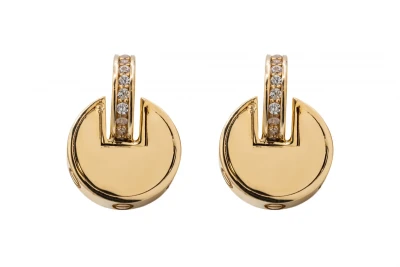 9ct Yellow Gold Cubic Zirconia & Screw Design Stud Earrings 3.7g