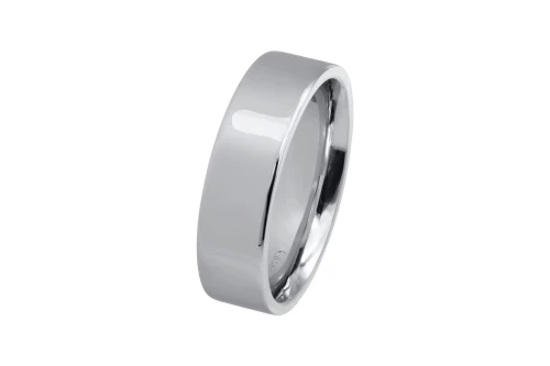 9ct White Gold Flat Court Wedding Band 8.5g