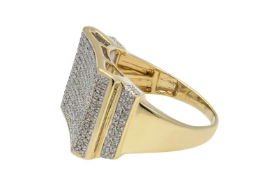9ct Yellow Gold Micro-Pave Diamond Ring 1.10ct 7.9g