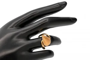 Annamaria Cammilli 18ct Natural Beige Gold & Diamond Goccia Ring 0.11ct