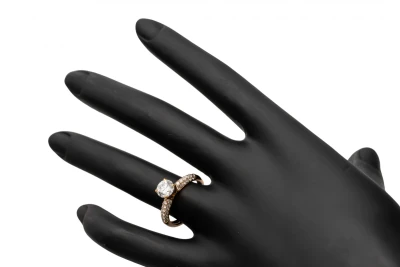 18ct Rose Gold Diamond Engagement Ring 1.27ct D VVS2 GIA Certified 3.2g