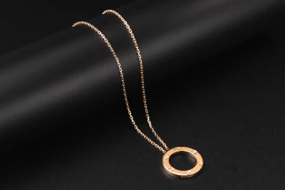 Cartier LOVE Pendant 3 Diamond 18ct Rose Gold Necklace 0.07ct