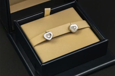 Chopard Happy Hearts 18ct White Gold Diamond Stud Earrings 8.1g