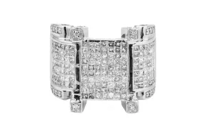 14ct White Gold Mens Diamond Ring 2.04ct