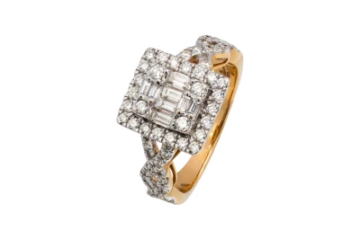 18ct Rose Gold Invisible Set Diamond Ring 1.08ct