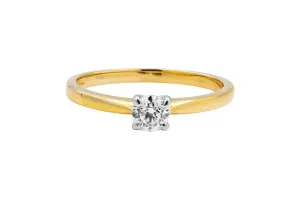 18ct Yellow Gold Diamond Engagement Ring 0.23ct 2g
