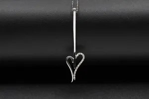 18ct White Gold Necklace & Diamond Heart Pendant 0.14ct