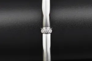 1997 Vintage Piaget 18ct White Gold Diamond Heart Bangle Bracelet 22.6g P0012270