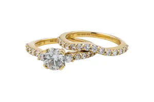 18ct Yellow Gold Engagement Ring & Wedding  Set 1.50ct