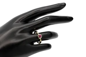 9ct Yellow Gold Heart Shaped Halo Ruby & Diamond Ring 0.8ct