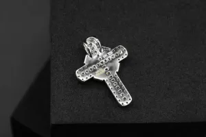 9ct White Gold Baguette & Round Diamond Cross Pendant 0.85ct