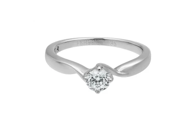 Platinum Twist Diamond Engagement Ring 0.35ct 2.8g