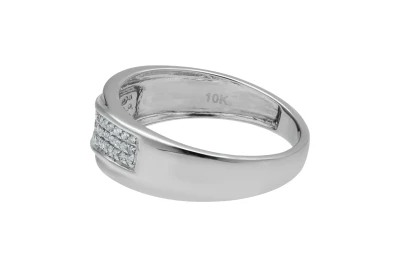 9ct White Gold 3 Row Diamond Ring 0.20ct 2g