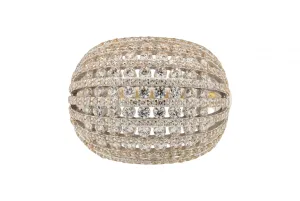 14ct Yellow & White Gold Cubic Zirconia Dome Ring 8.8g