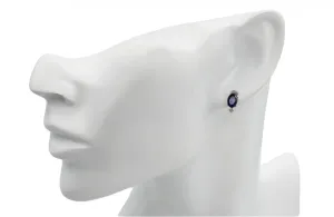 Platinum Sapphire And Diamond Stud Earrings 0.02ct