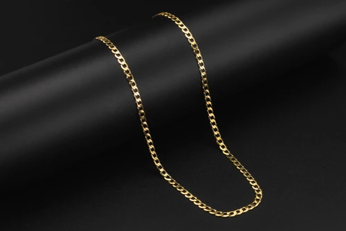 9ct Yellow Gold Flat Curb Chain 18" 3.3mm 5.5g