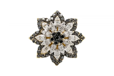 9ct Yellow Gold Diamond Flower Ring 0.85ct