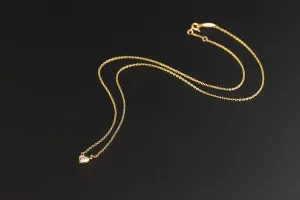 Tiffany & Co. Visor Yard Heart Diamond 18ct Yellow Gold Necklace 0.17ct