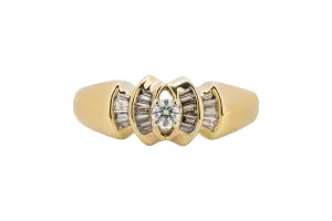 14ct Yellow Gold Diamond Dress Ring 0.18ct