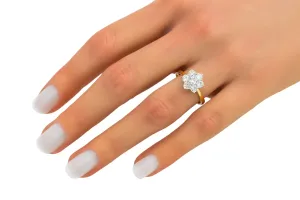 18ct Yellow Gold Diamond Cluster Ring 1.00ct