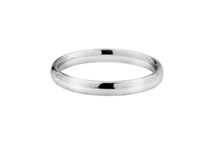 18ct White Gold D-court Wedding Band 3.5g