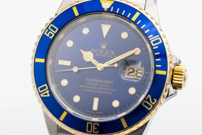 Rolex Submariner 40mm 'Bluesy' Steel & 18ct Yellow Gold Oyster 16613 2002