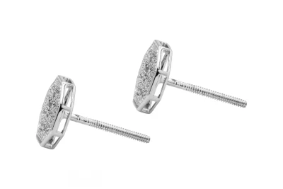 9ct White Gold Diamond Octagon Stud Earrings 0.9g