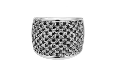 9ct White Gold White & Black Diamond Ring 1.62ct 8g