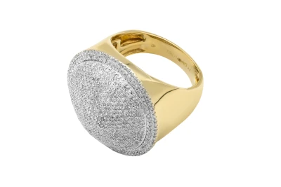 9ct Yellow Gold Dome Diamond Ring 1.38ct